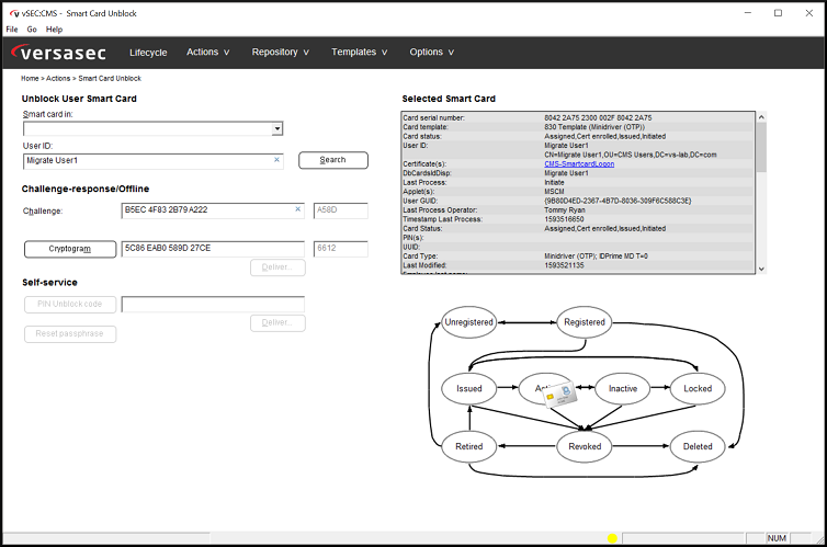 Perform Pin Unblock Versasec